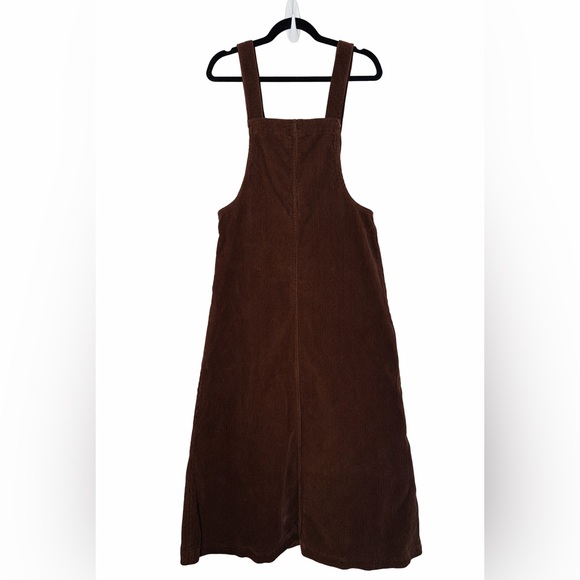 Susan Bristol Corduroy Jumper Maxi Dress Chocolate Brown Size S 100% Cotton - Picture 3 of 13
